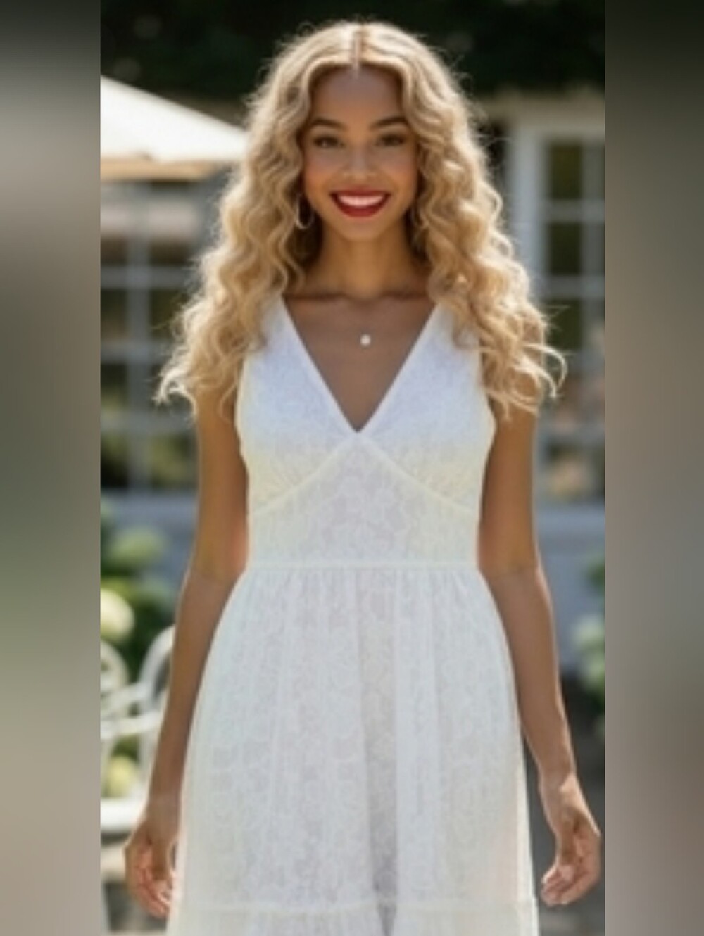 Tommy Hilfiger White Flowy Sleeveless Dress, Size 10